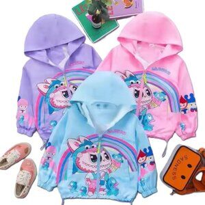 Cartoon Critter Zip-Up Hoodie – Snuggle Squad Rainbow Edition - Free gift